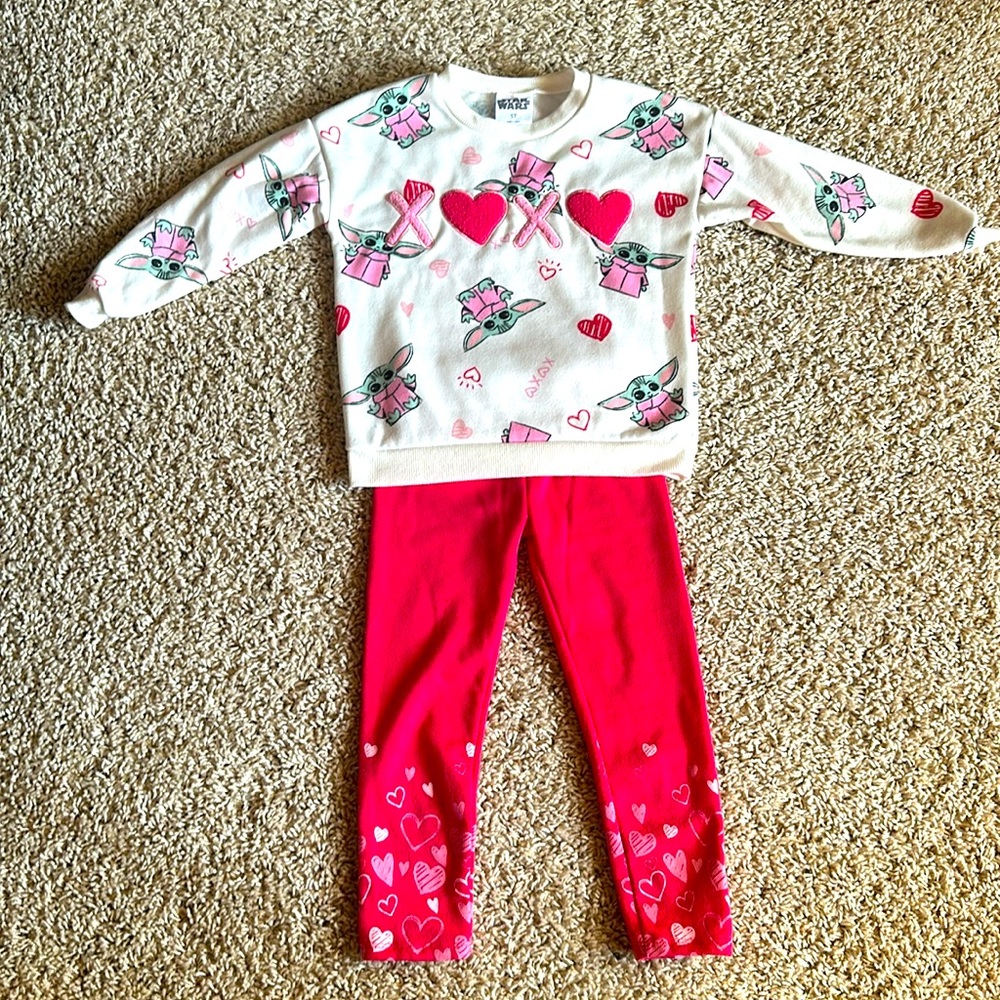 Star Wars Yoda XOXO Valentine’s Day Outfit - Girls 5T
